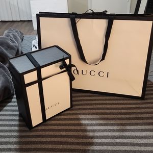 Gucci Boxes 10X8X4.5 and Bag 19X14